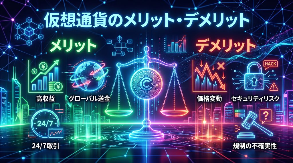 仮想通貨のメリットとデメリット